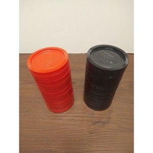 12 Red & 12 Black Large Jumbo 3" Rug Checkers Plastic Game Replacement 24 Pieces